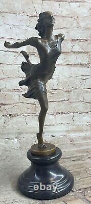 Art Deco Western Bronze Marble Sexy Nude Woman Girl Erotic Sculpture Statue