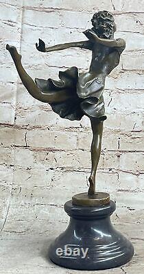Art Deco Western Bronze Marble Sexy Nude Woman Girl Erotic Sculpture Statue