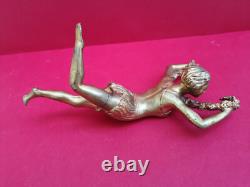 Art Deco Woman Figurine Gilded Bronze 1930 Height 30 cm Weight 1.5 kg