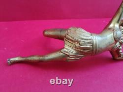 Art Deco Woman Figurine Gilded Bronze 1930 Height 30 cm Weight 1.5 kg