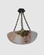 Art Deco Alabaster Pendant Light, 46 Cm, Bronze Mounting, France, 1920s