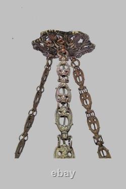 Art Deco alabaster pendant light, 46 cm, bronze mounting, France, 1920s