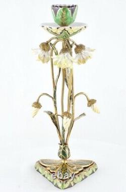 Art Deco and Art Nouveau Style Candle Holder Porcelain Ceramic