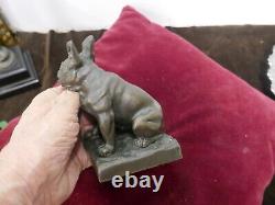 Art Deco bronze animal sculpture, 1930, bulldog signed by Irénée Rochard, H 12cm, W 1.15kg