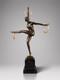 Art Deco Bronze Dancer Sculpture With Rings On A Marble-effect Base