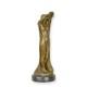 Art Deco Bronze Female Sculpture On A Black Marble Base, Signed