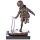 Art Deco Bronze Figure Of A Boy With Hoop: "boy With Hoop" After Dhchiparus Vintage