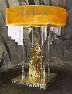 Art Deco bronze glass cabaret center table dancer Josephine Baker