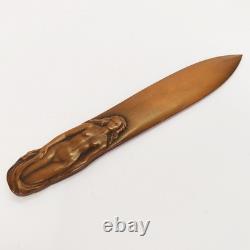 Art Deco bronze paper cutter, signed Renée Vautier