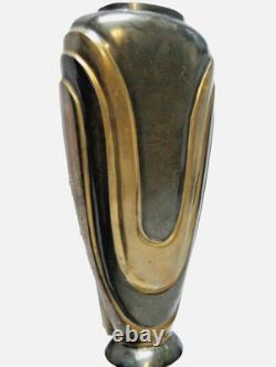 Art Deco bronze vase with black and patinated gold decoration