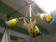 Art Deco Chandelier, Bronze And 3 P&acirc;te De Verre Tulips, Signed Noverdi