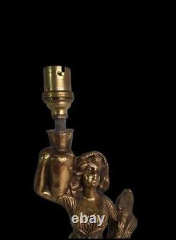 Art Deco lamp Bronze Marble Woman