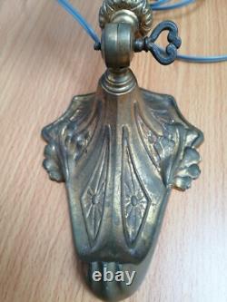 Art Deco lamp with glass paste tulip by Croismare.