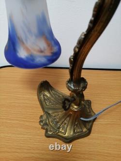 Art Deco lamp with glass paste tulip by Croismare.