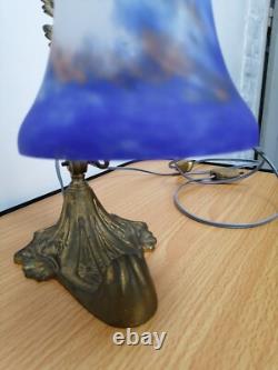 Art Deco lamp with glass paste tulip by Croismare.
