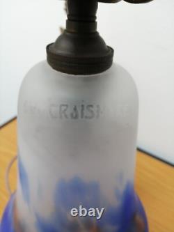 Art Deco lamp with glass paste tulip by Croismare.