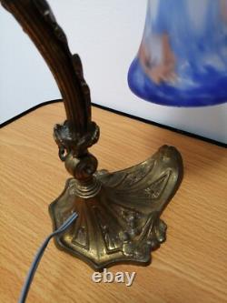 Art Deco lamp with glass paste tulip by Croismare.