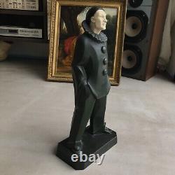 Art Deco sculpture signed LE VERRIER Regule patina Antique vintage Bronze