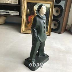 Art Deco sculpture signed LE VERRIER Regule patina Antique vintage Bronze