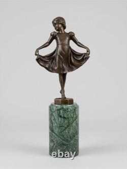 Art Deco sculpture signed Preifs, bronze BJB, dancer, 32 cm
