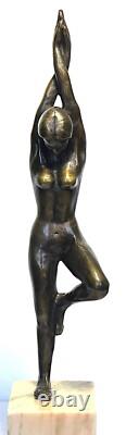 Art Deco sculpture signed RUTH RICHARD, titled Shrub bronze 52cm