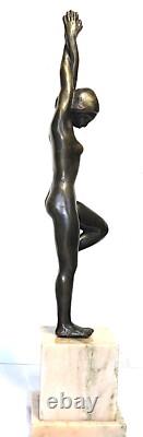 Art Deco sculpture signed RUTH RICHARD, titled Shrub bronze 52cm