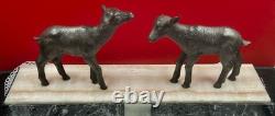 Art Deco statue in spelter, signed M. Secondo, c. 1920, bronze-patina sculpture