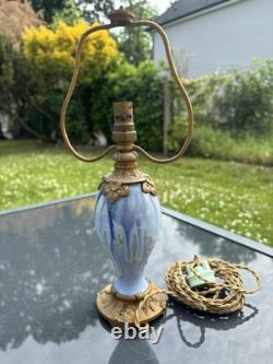 Art Nouveau/Art Deco Ceramic Bronze Louchet Lamp