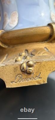 Art Nouveau/Art Deco Ceramic Bronze Louchet Lamp