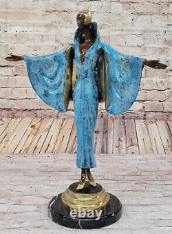 Art Nouveau Deco Bronze French Fashion Dancer Flapper Statue Sculpture J. Erte