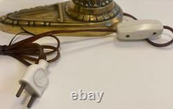 Art Nouveau/Deco Desk Lamp in Chiseled Bronze with Opalescent Tulip, Antique