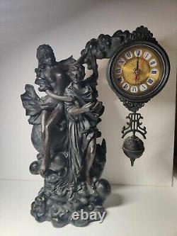 Art Nouveau bronze celestial Greek god goddess pendulum clock