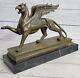 Art By Rock: Griffin Bronze Marble Sculpture Deco Art Mythical Figurine