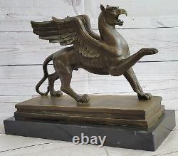 Art by Rock: Griffin Bronze Marble Sculpture Deco Art Mythical Figurine