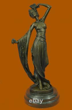 Artisan Erte Tribute Fonte Art Deco Bronze Sculpture Marble Base Decor