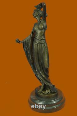 Artisan Erte Tribute Fonte Art Deco Bronze Sculpture Marble Base Decor