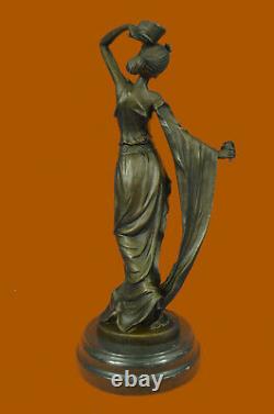 Artisan Erte Tribute Fonte Art Deco Bronze Sculpture Marble Base Decor