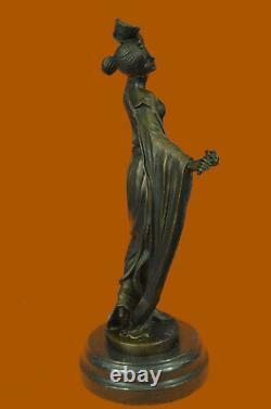 Artisan Erte Tribute Fonte Art Deco Bronze Sculpture Marble Base Decor