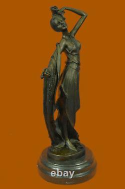 Artisan Erte Tribute Fonte Art Deco Bronze Sculpture Marble Base Decor