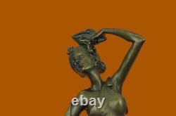 Artisan Erte Tribute Fonte Art Deco Bronze Sculpture Marble Base Decor