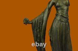 Artisan Erte Tribute Fonte Art Deco Bronze Sculpture Marble Base Decor