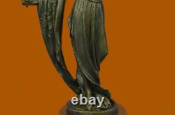 Artisan Erte Tribute Fonte Art Deco Bronze Sculpture Marble Base Decor