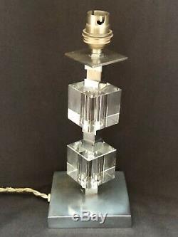 Assigns Jacques Adnet Lamp Cubes In Two Glasses Bunk Art Deco 1940 L9