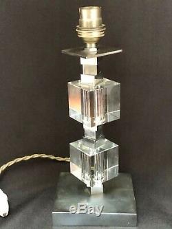 Assigns Jacques Adnet Lamp Cubes In Two Glasses Bunk Art Deco 1940 L9