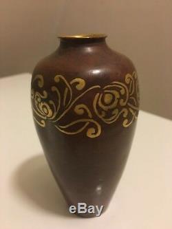 Auguste Delaherche Christofle Rare Art Deco Vase In Dinanderie