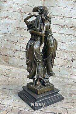 Auguste Moreau Mother `s Bronze Day Sculpture Art Deco Marble Base