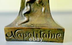 Authentic Art Nouveau Neapolitan Bronze Beautiful Patina Period 1900