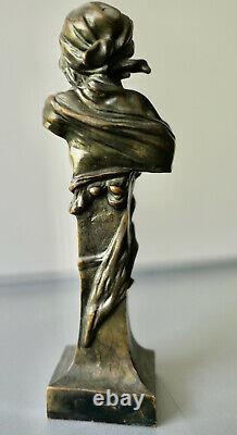 Authentic Art Nouveau Neapolitan Bronze Beautiful Patina Period 1900