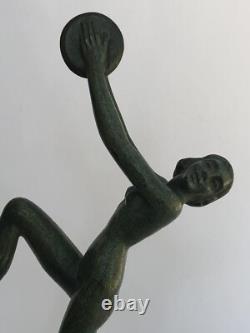 Authentic Vintage SCULPTURE WOMAN DANCER BRONZE Art Deco LEVERRIER FAYRAL