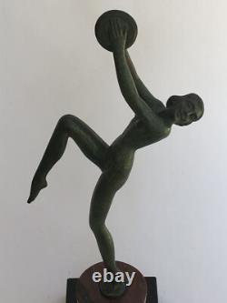 Authentic Vintage SCULPTURE WOMAN DANCER BRONZE Art Deco LEVERRIER FAYRAL
